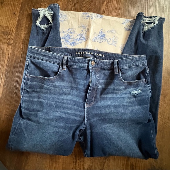 American Eagle Outfitters Dark Blue Skinny Jeans Dream Jean Hi- Rise Jegging 18 - Picture 2 of 7